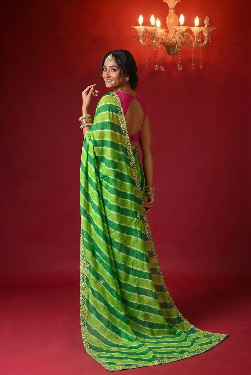 Tussar silk Saree with Gota Patti work.