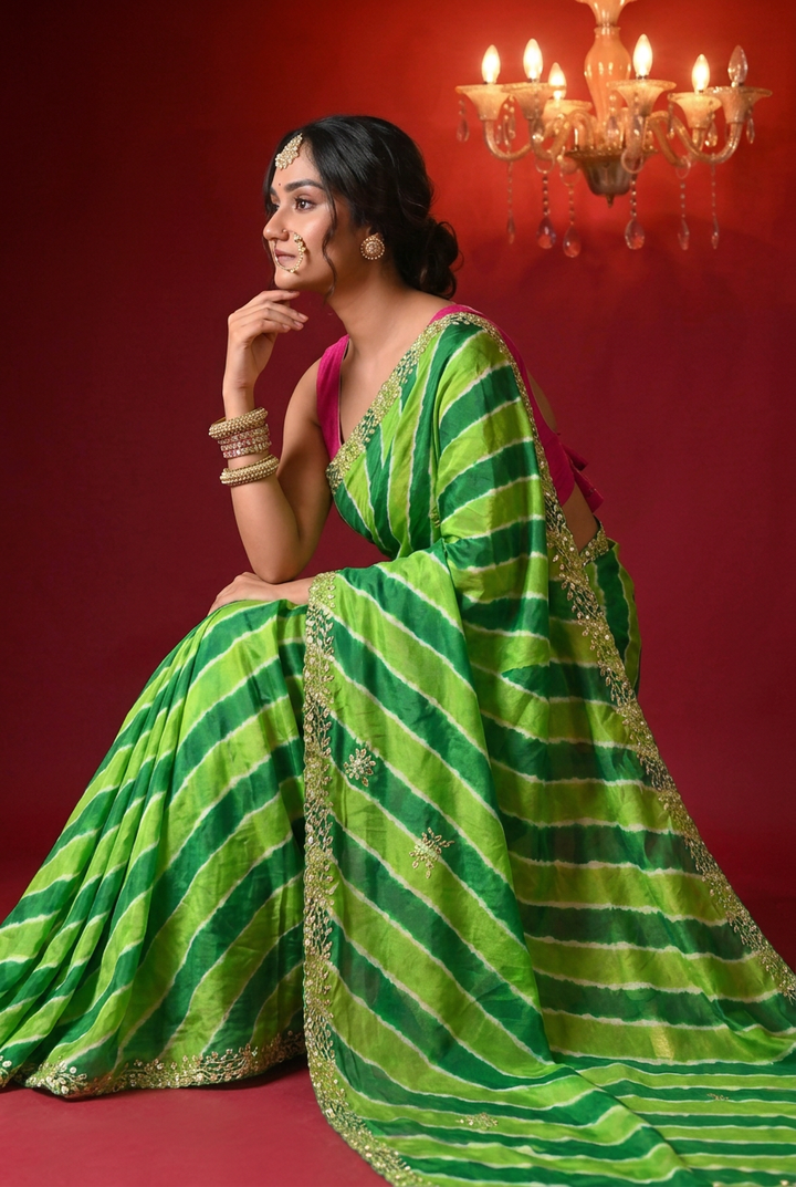 Tussar silk Saree with Gota Patti work.