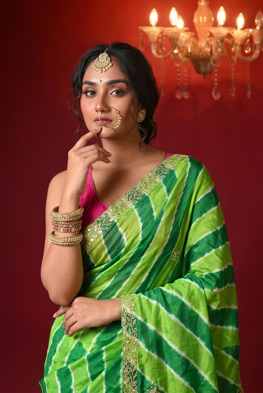 Tussar silk Saree with Gota Patti work.