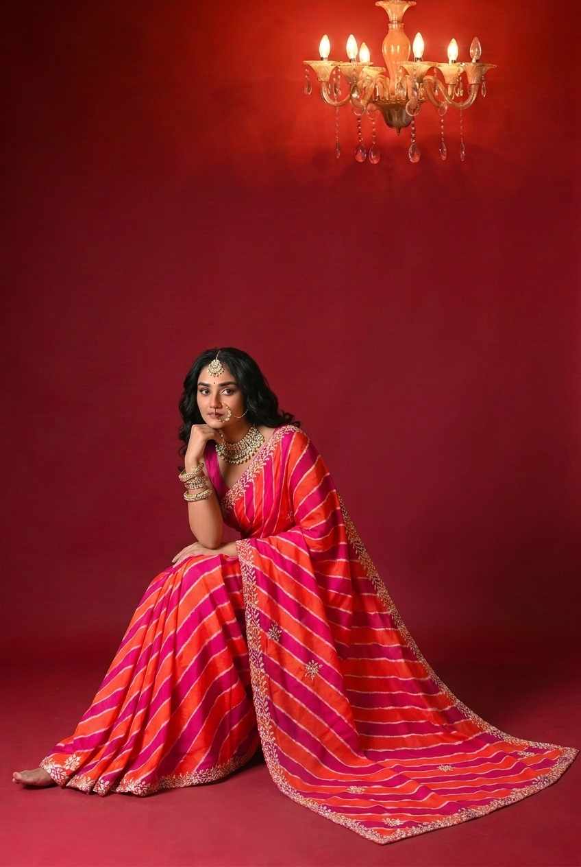 Tussar silk Saree with Gota Patti work.