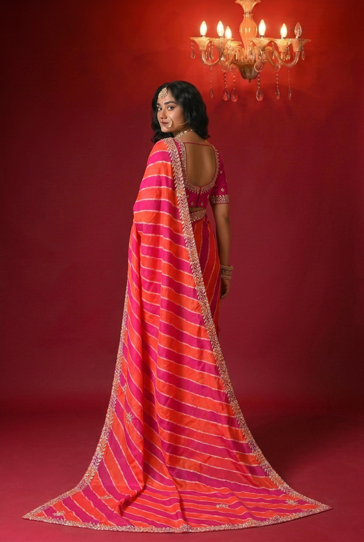 Tussar silk Saree with Gota Patti work.