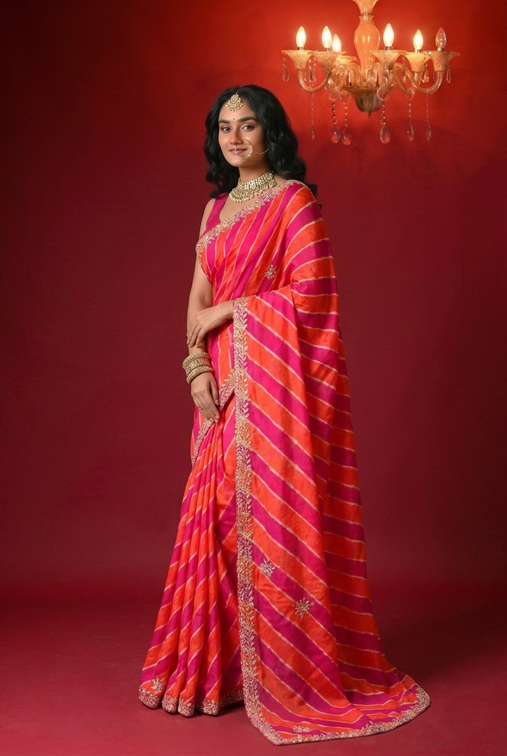 Tussar silk Saree with Gota Patti work.