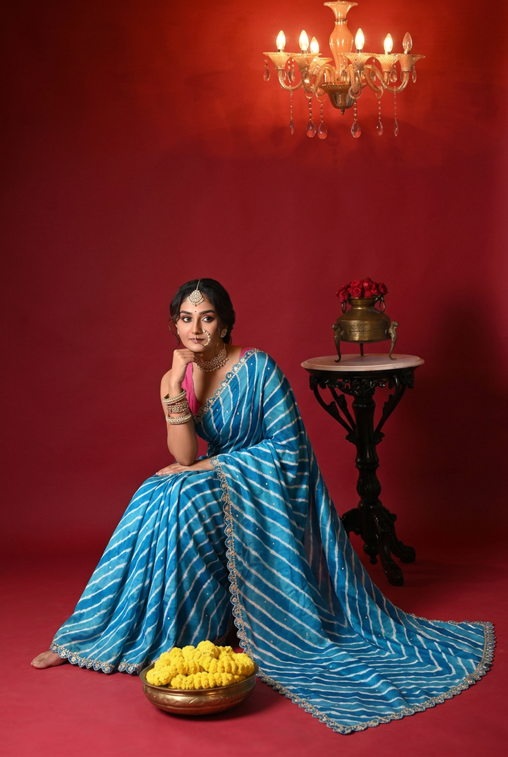 Tussar silk Saree with Gota Patti work.