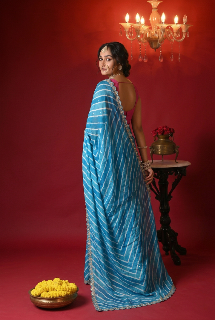 Tussar silk Saree with Gota Patti work.