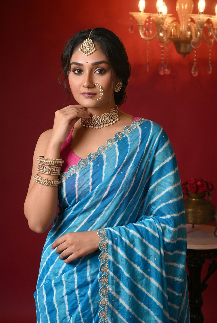 Tussar silk Saree with Gota Patti work.
