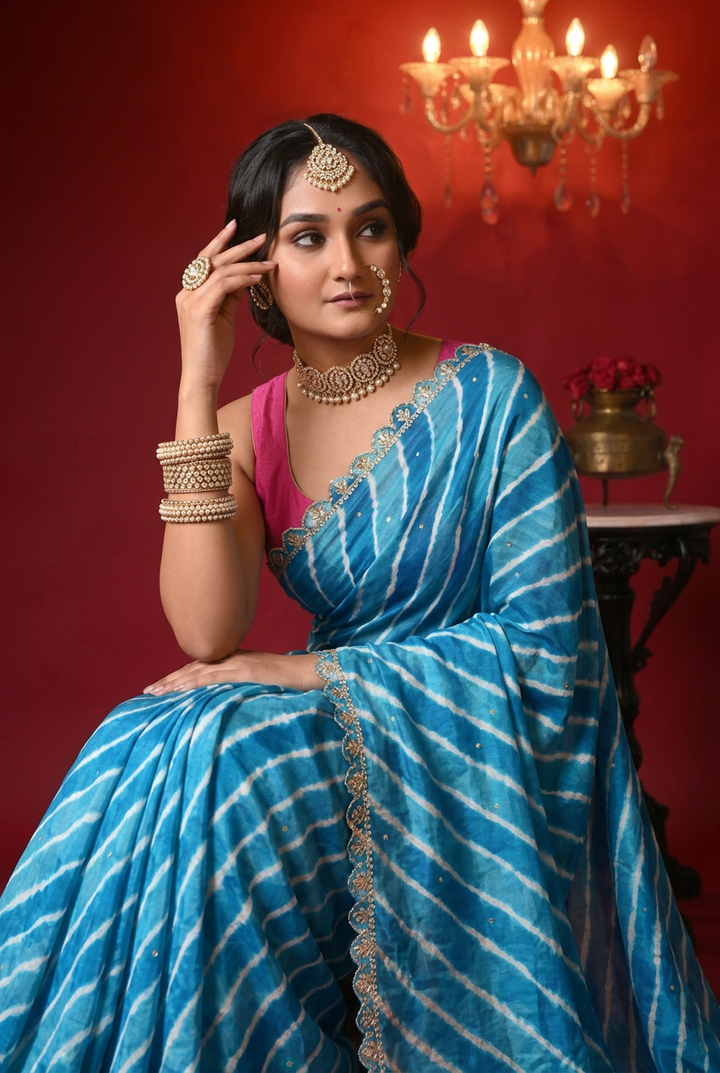 Tussar silk Saree with Gota Patti work.