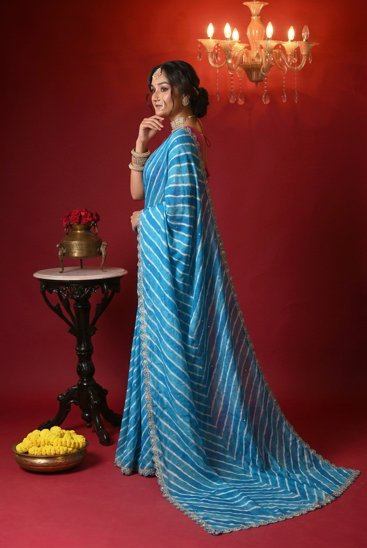 Tussar silk Saree with Gota Patti work.