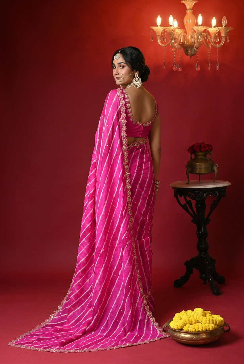 Tussar silk Saree with Gota Patti work.