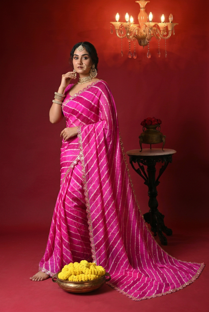 Tussar silk Saree with Gota Patti work.