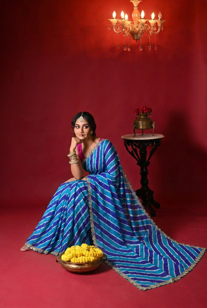 Tussar silk Saree with Gota Patti work.