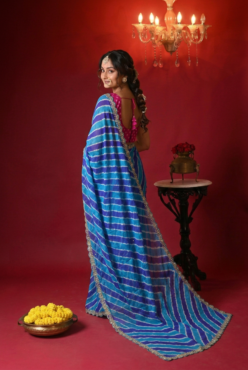 Tussar silk Saree with Gota Patti work.