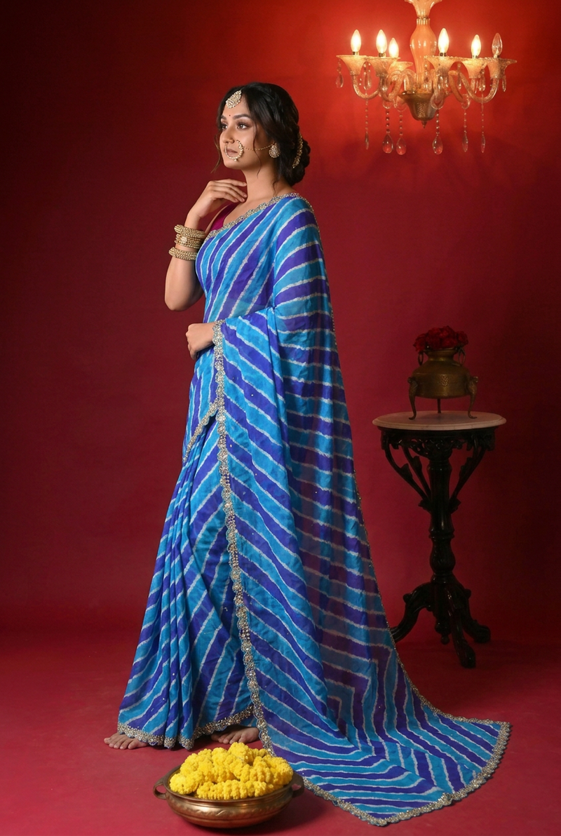 Tussar silk Saree with Gota Patti work.