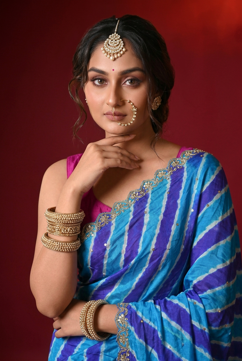 Tussar silk Saree with Gota Patti work.