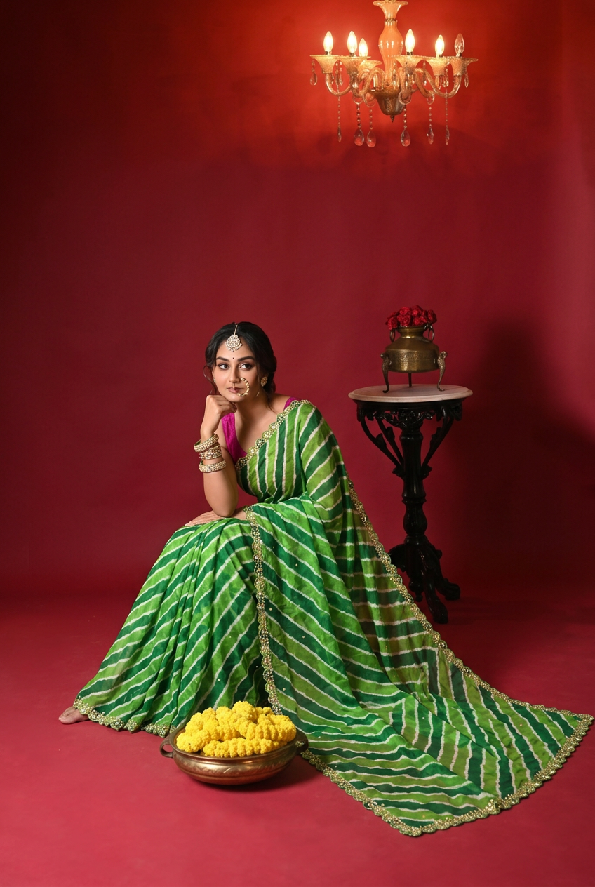 Tussar silk Saree with Gota Patti work.