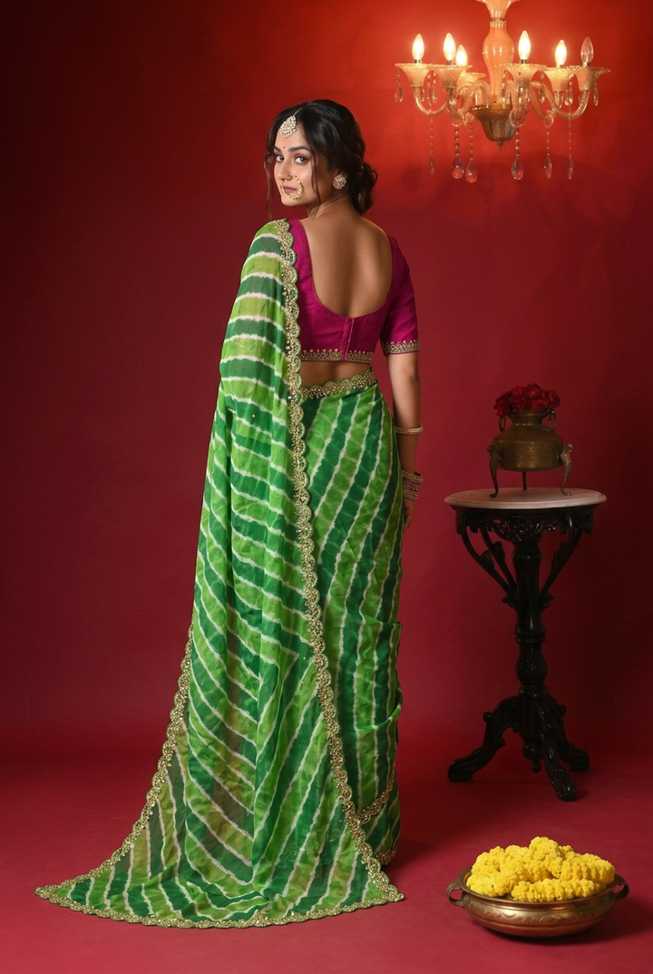 Tussar silk Saree with Gota Patti work.
