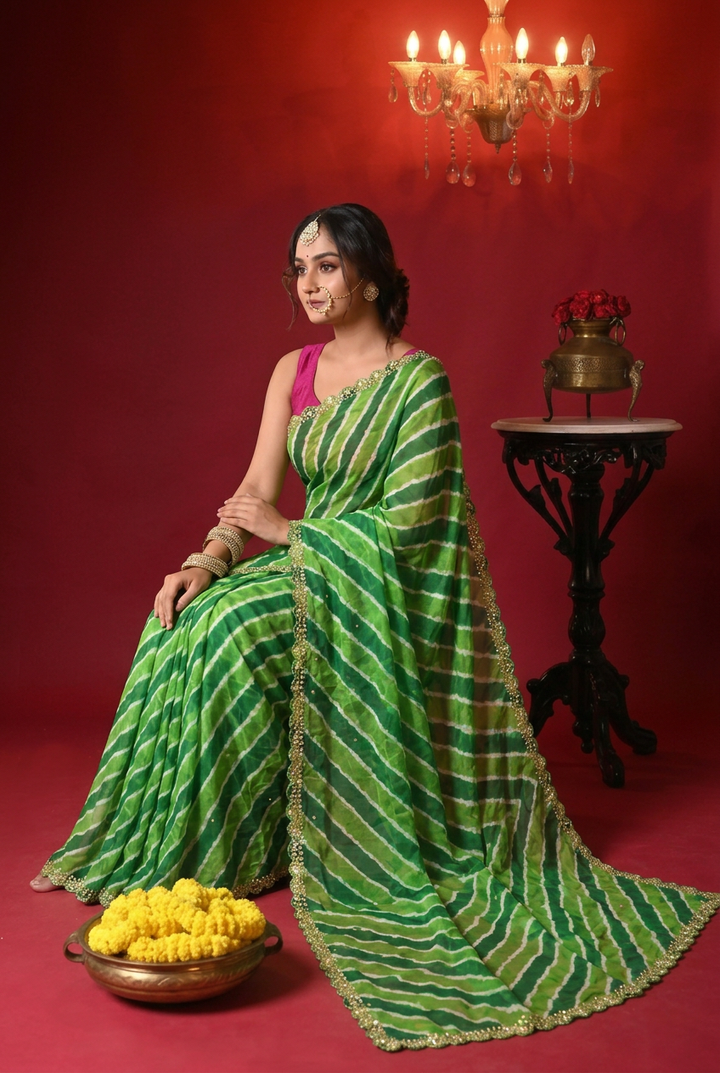 Tussar silk Saree with Gota Patti work.