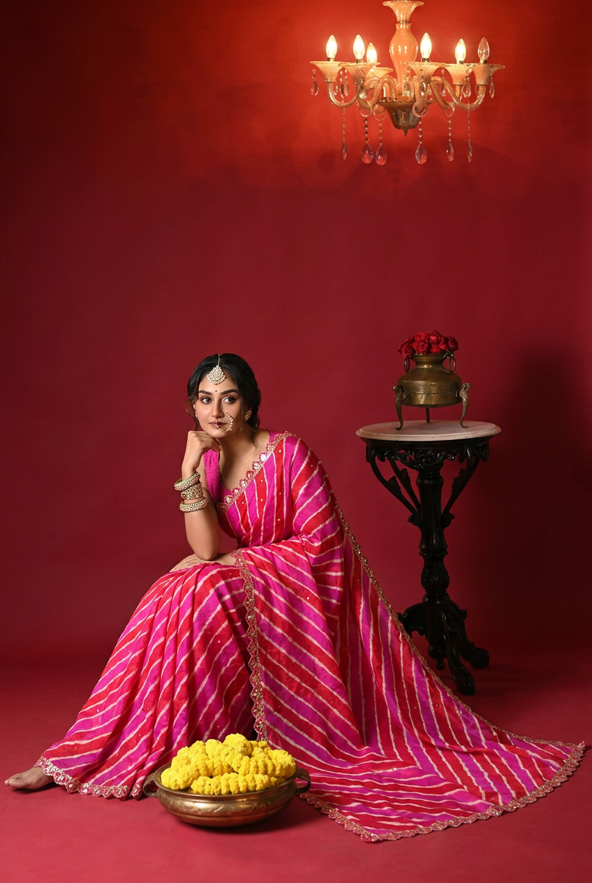 Tussar silk Saree with Gota Patti work.