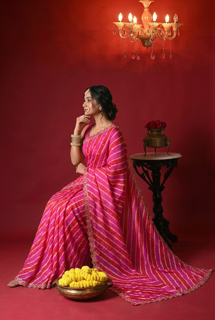 Tussar silk Saree with Gota Patti work.