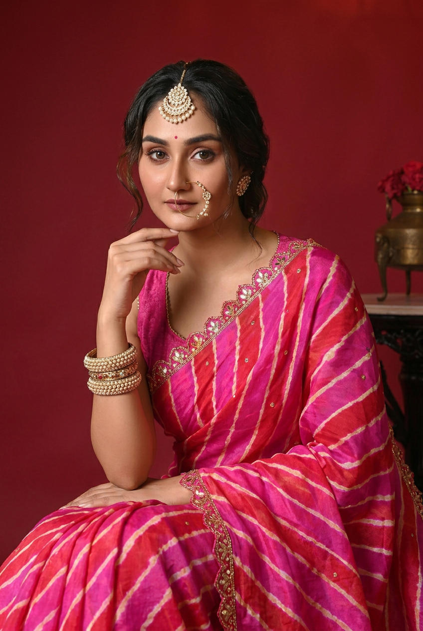 Tussar silk Saree with Gota Patti work.