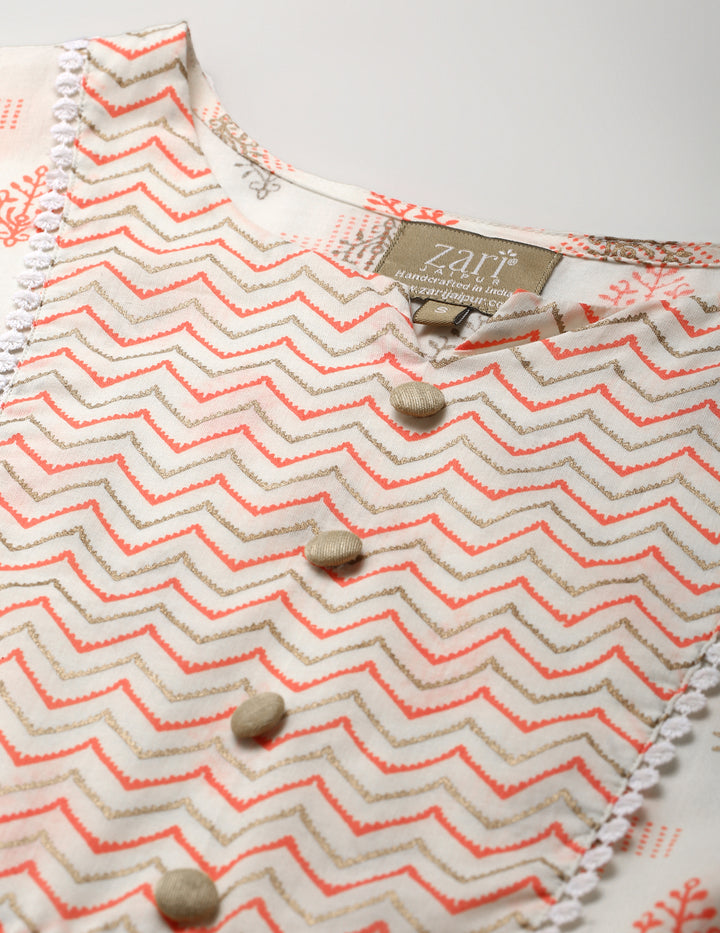 Printed A-Line Cotton Western Dress