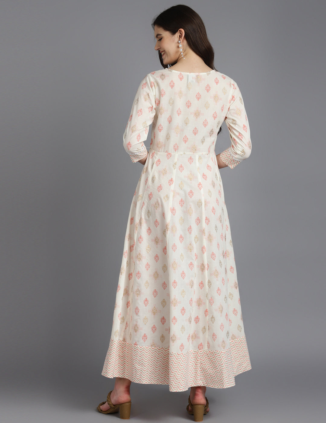 Printed A-Line Cotton Western Dress