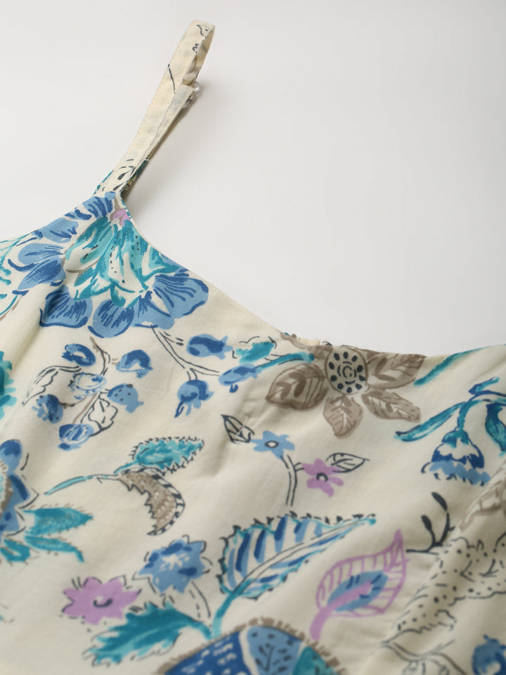 Printed A-Line Cotton Western Dress