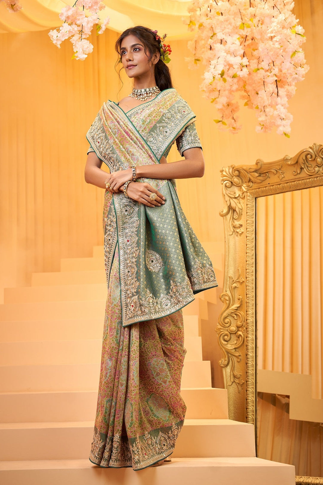 Light Green Banarasi Silk Saree