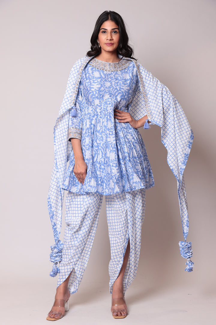 Printed Cotton  Suit  with Gota Patti work.
