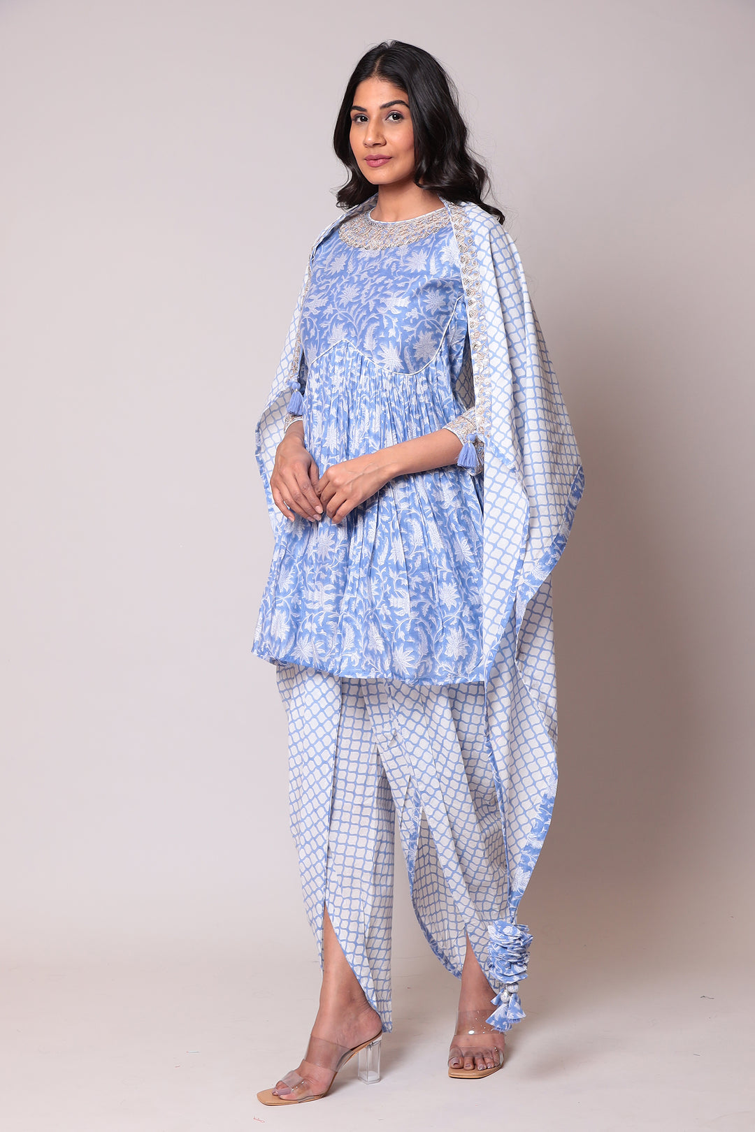 Printed Cotton  Suit  with Gota Patti work.