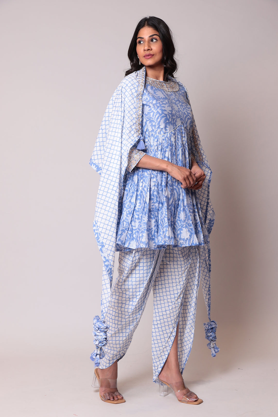 Printed Cotton  Suit  with Gota Patti work.
