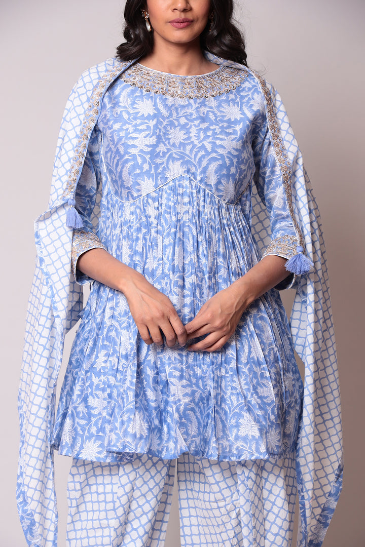 Printed Cotton  Suit  with Gota Patti work.