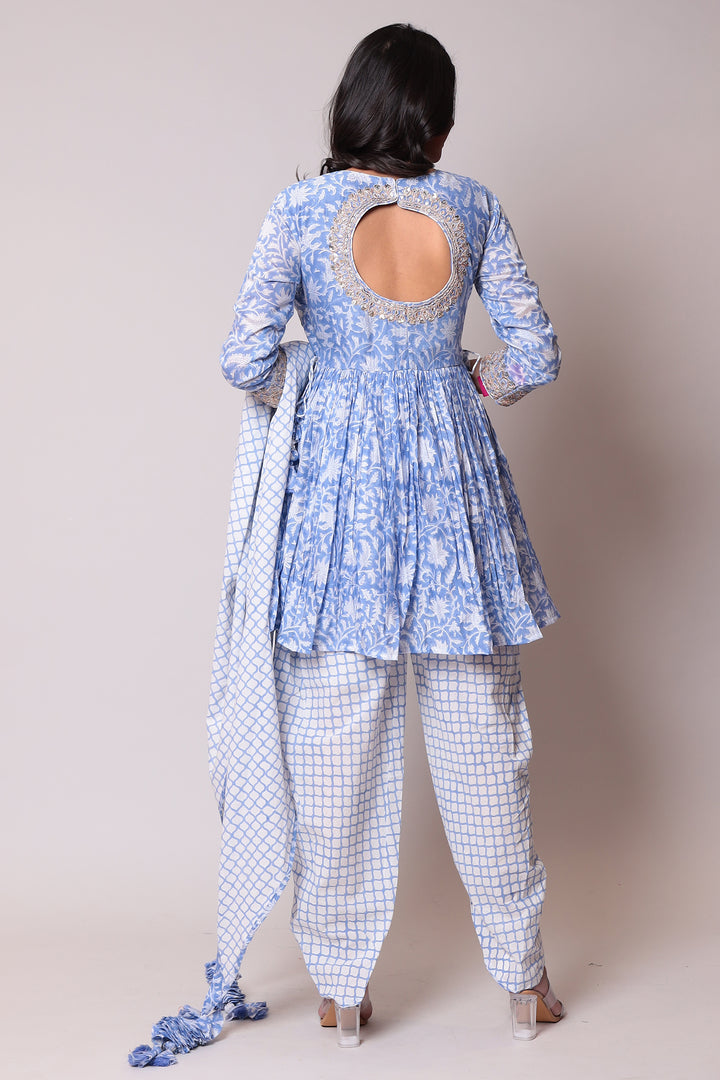 Printed Cotton  Suit  with Gota Patti work.