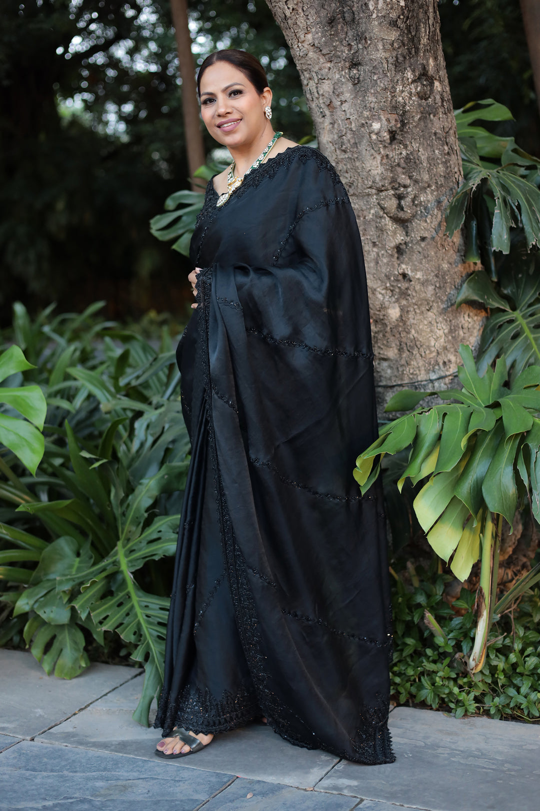 Embellished Organza Saree with Sequins work