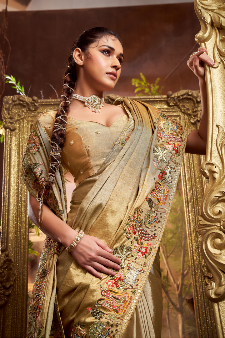 Gold Tissue Saree Online