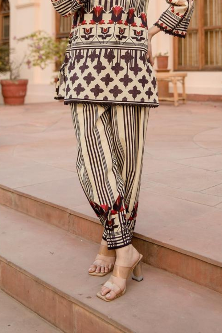 Printed Pure Cotton Kurta Set with Sequins work