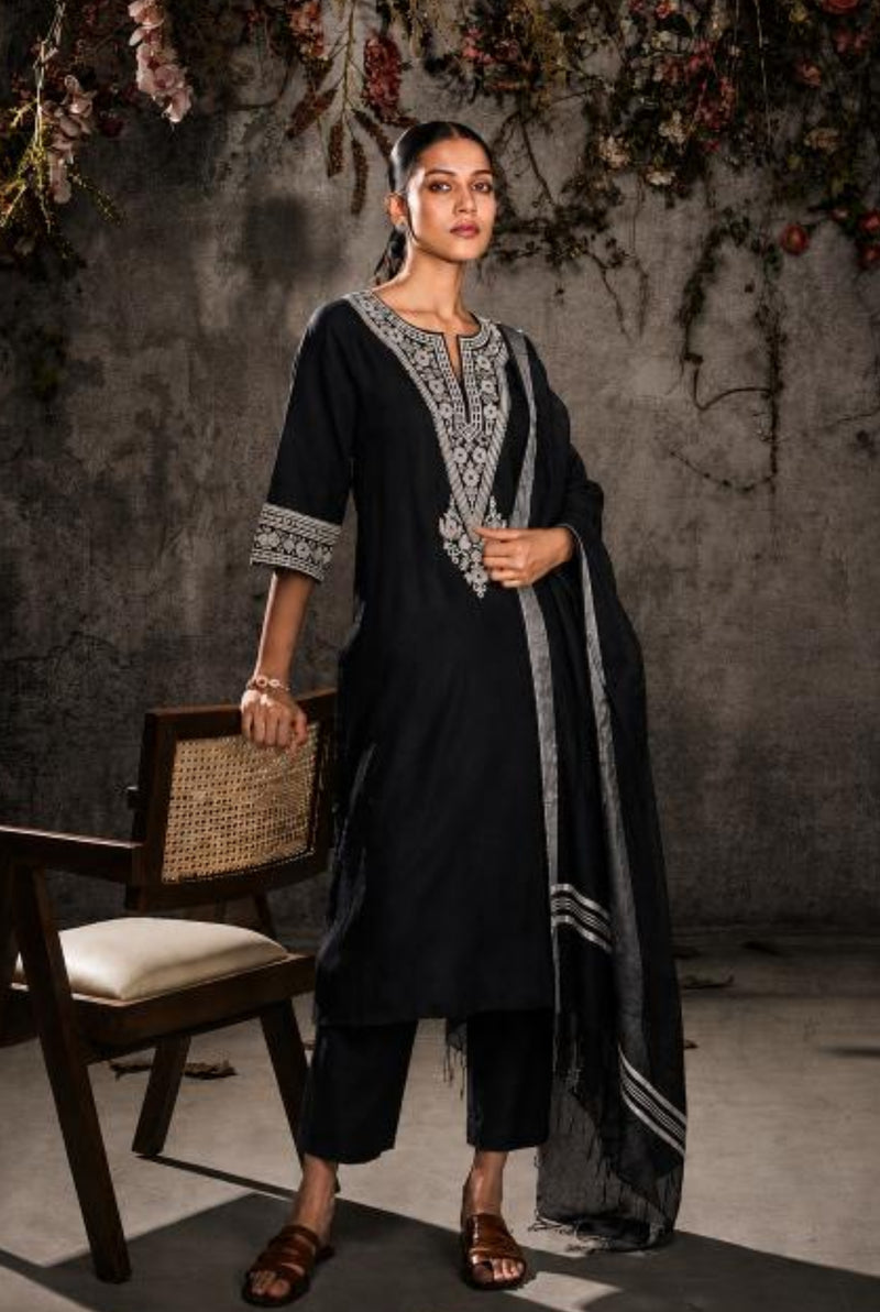 Embellished Printed Linen
