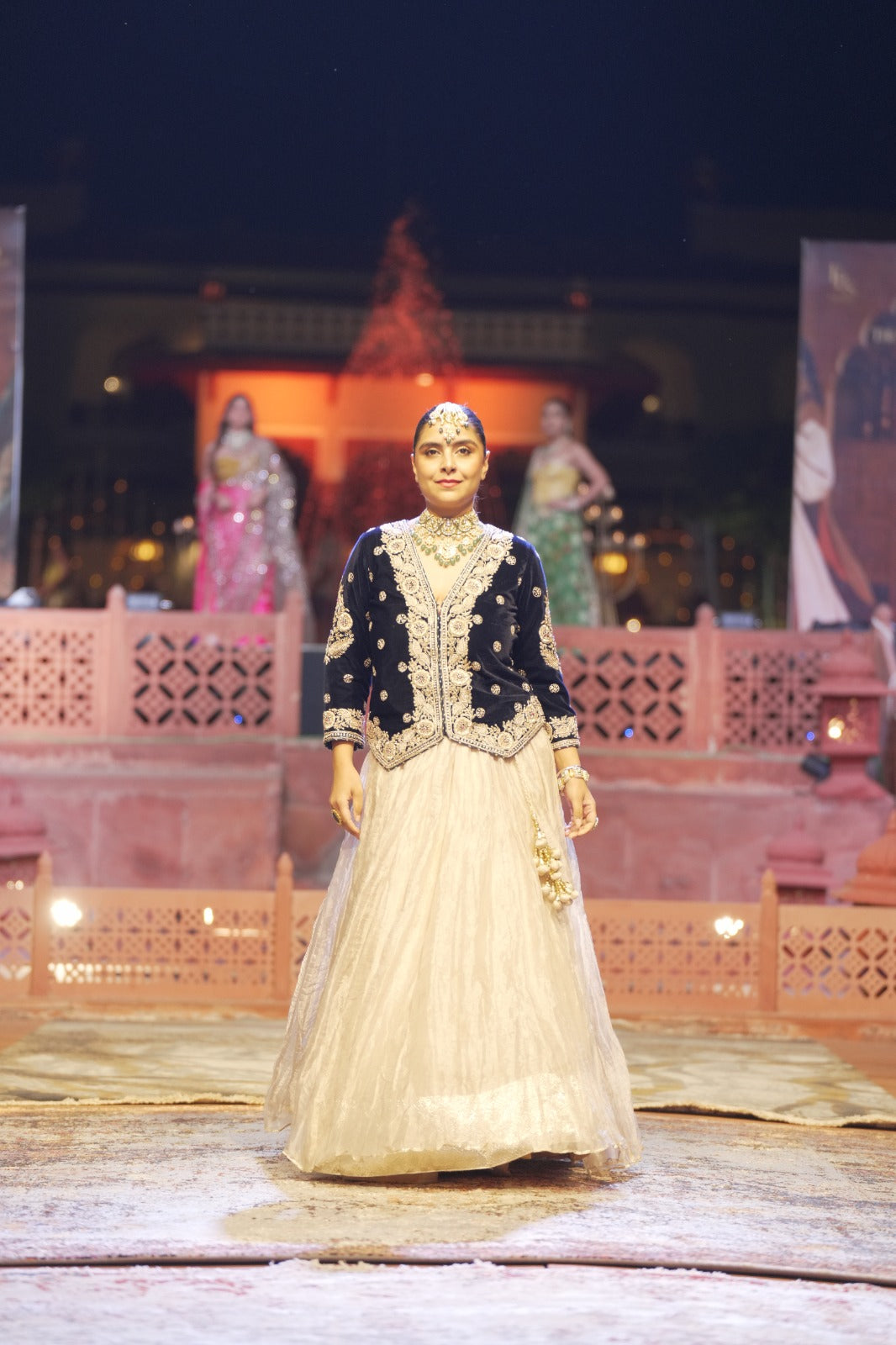 Tissue Lehenga with Gota Patti, Zardozi work.