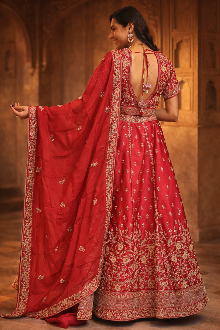 Silk Lehenga with Cutdana, Sequins work