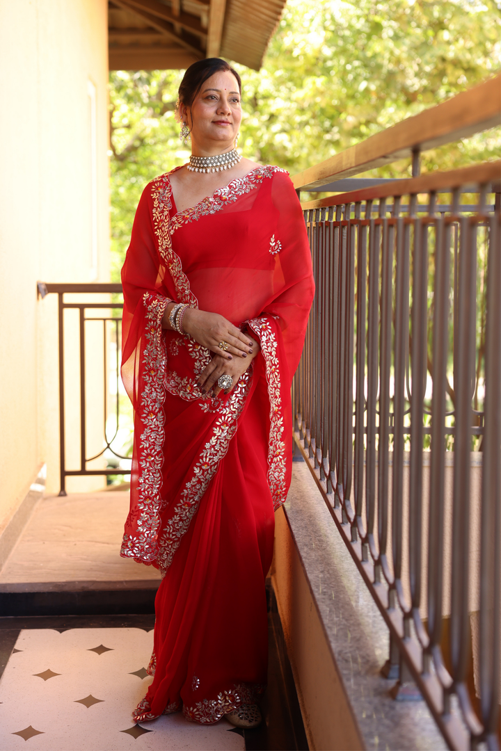 Kota silk Saree with Gota, Gota Patti work.