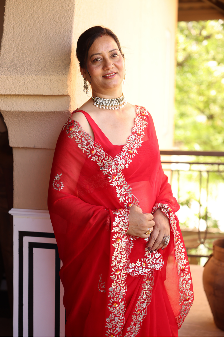 Kota silk Saree with Gota, Gota Patti work.