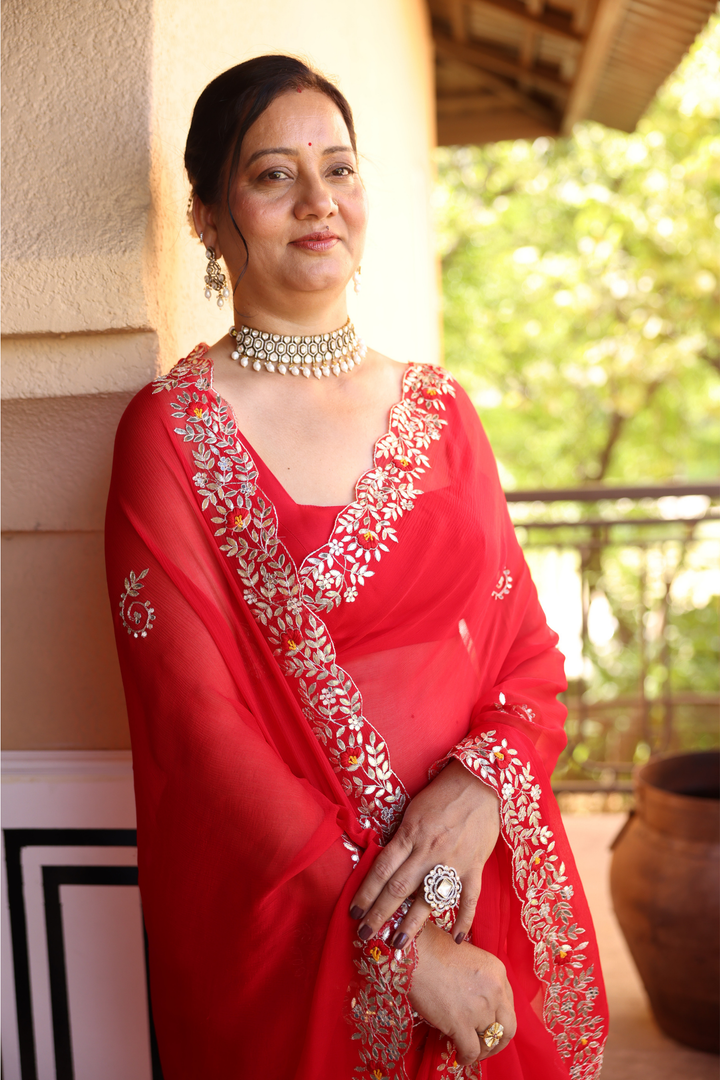 Kota silk Saree with Gota, Gota Patti work.