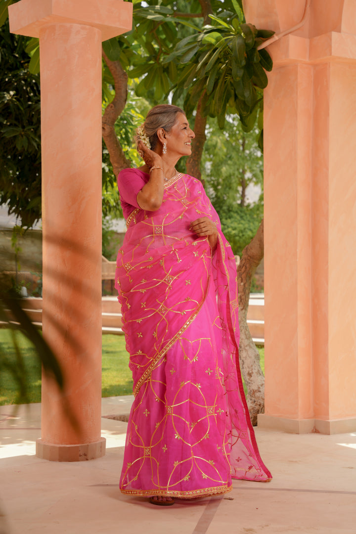 Kota silk Saree with Gota work.