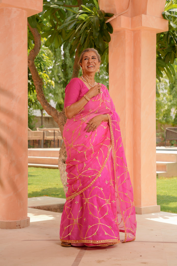 Kota silk Saree with Gota work.