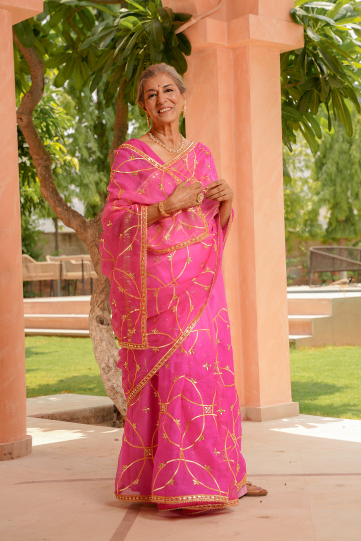 Kota silk Saree with Gota work.