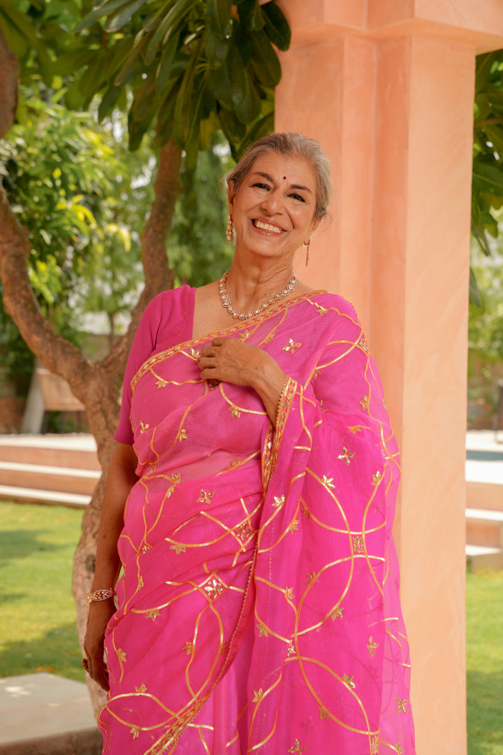 Kota silk Saree with Gota work.