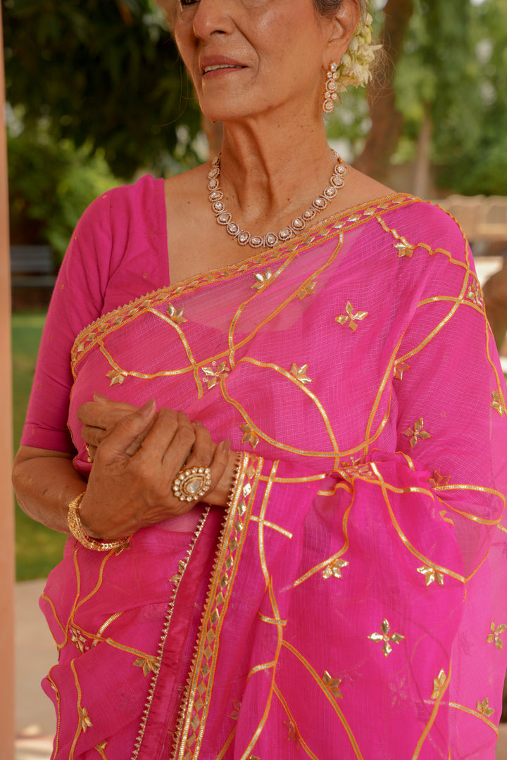 Kota silk Saree with Gota work.