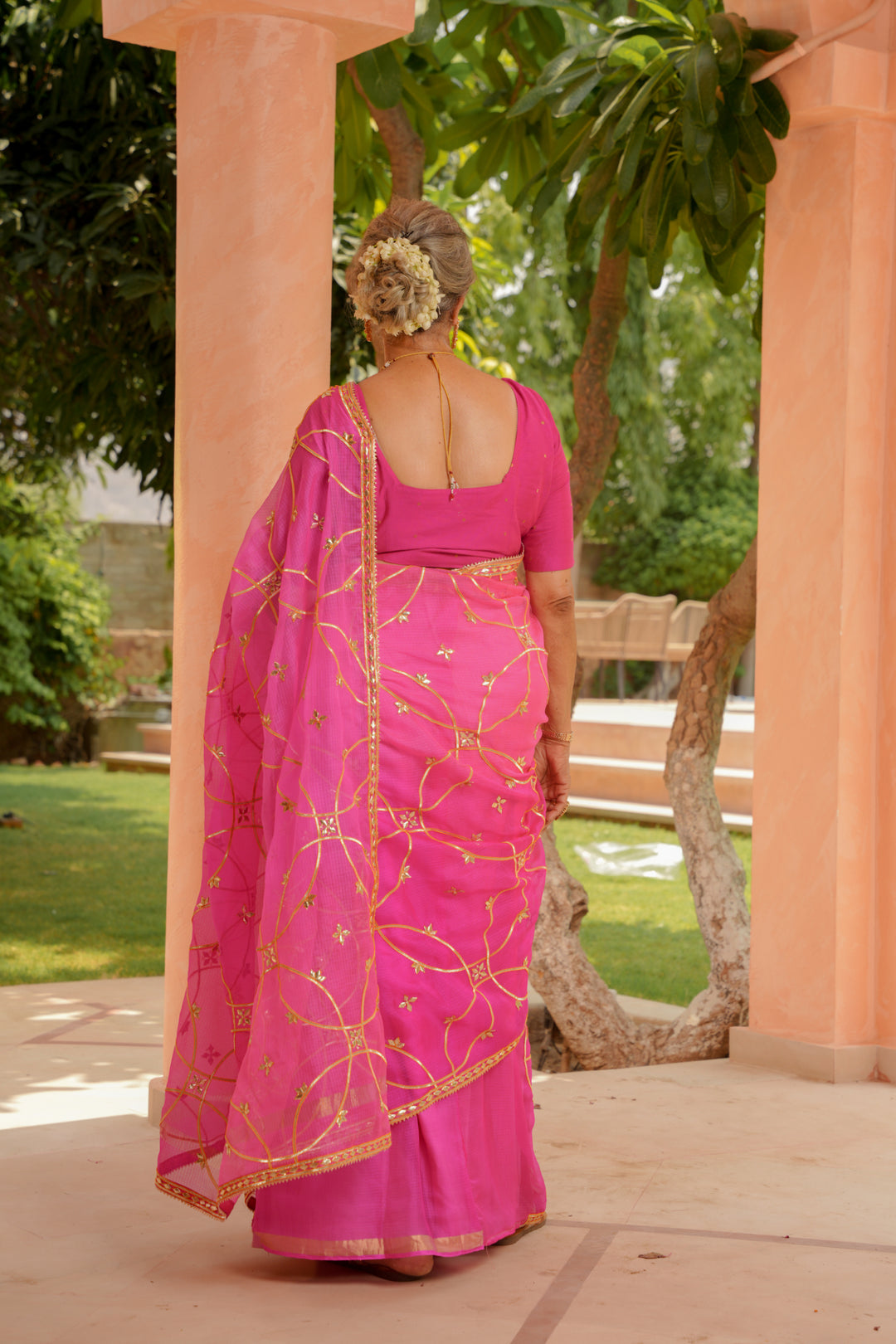 Kota silk Saree with Gota work.