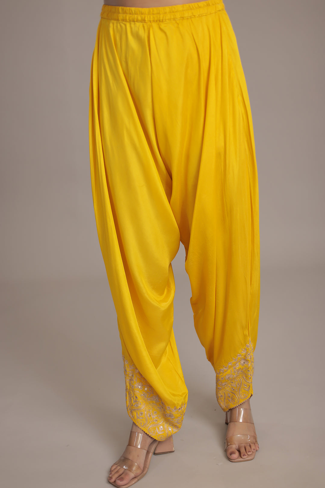Embroidered Silk Suit with Aari and Sequins work
