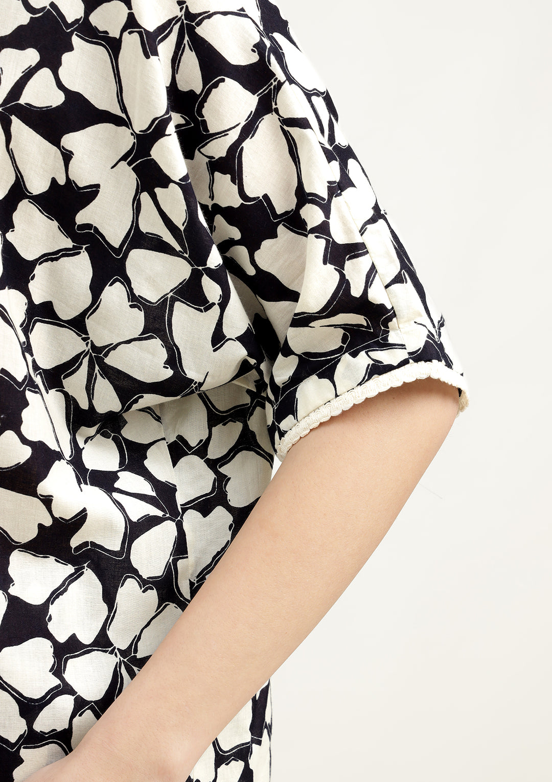 Printed Pure Cotton Co Ords Set with Embroidered lace on neck work