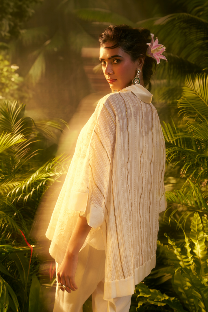 Organza Tunic with Sequins, Thread work.